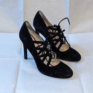 Suede 4" High Heels with Bow